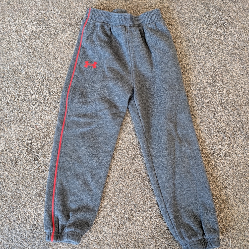 Under Armour Kids Charcoal Joggers with Red Stripe